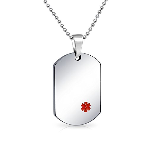 Bling Jewelry Penicillin Medizinische Identifizierung Ärzte Alert Id Dog Tag Anhänger Halskette Für Männer Edelstahl Mittel Brauch Gravur