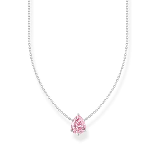 Thomas Sabo Kette mit pinkfarbenem Tropfen-Anhänger 925 Sterlingsilber KE2213-051-9