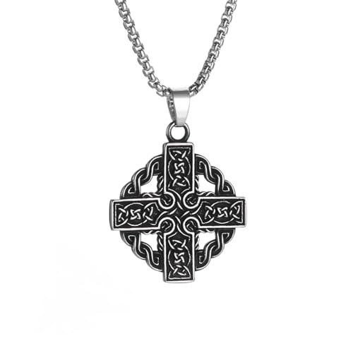 Choker Halskette Gothic Halskette Kette Keltisches Kreuz Halskette für Männer Frauen Vintage Wikinger Irischer Knoten Amulett Anhänger Glücksschmuck Geschenk beste Freundin Geschenke Freundschaft