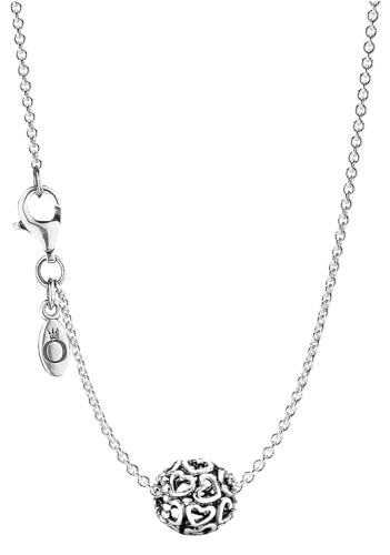 PANDORA Damen-Halskette Hearty eleganter Halsschmuck für Damen, wunderschönes Geschenk-Set für modische Frauen, 79893