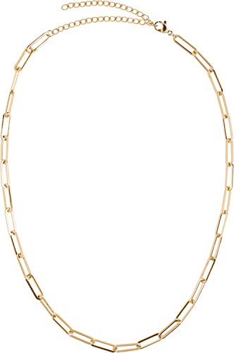 styleBREAKER Damen Edelstahl Kette ohne Anhänger mit grober Gliederkette, Halskette, Halsschmuck, Schmuck, Chain Optik 05030064, Farbe:Gold