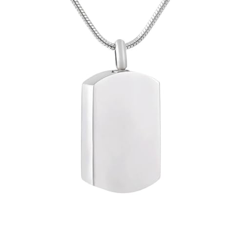 DOTUIARG Edelstahl Blank Dog Tag Cremation Schmuck für Asche Andenken Memorial Urne Anhänger Halskette Gravur