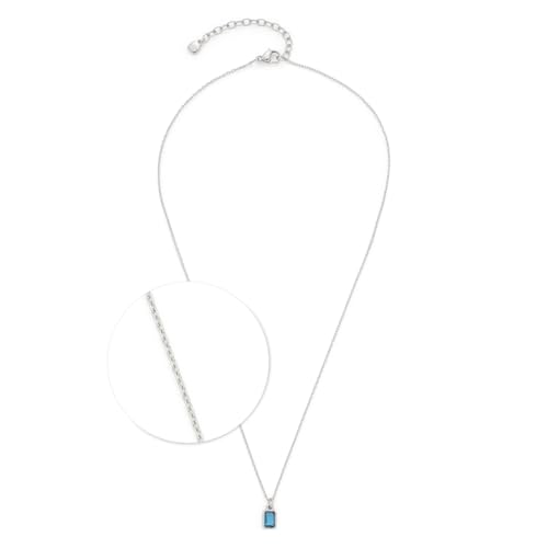 JEWELS BY LEONARDO Halskette Ciao Sophia, kurze Kette aus silberfarbenem Edelstahl, blauer Glaskristall, 42-47 cm Länge, Schmuck Geschenk, 024473