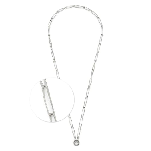 JEWELS BY LEONARDO Halskette Clip & Mix Consenza, lange Kette aus silberfarbenem Edelstahl, in sich gedrehte Kettenglieder, 70-71,3 cm Länge, Schmuck Geschenk, 024442