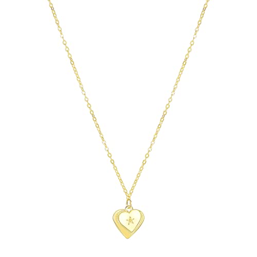 JIANGML Kette Gold Damen Halskette Herz Anhänger Geburtsstein für Damen 18 Karat Gold Halskette Kette Zirkonia Valentinstag Muttertag Beste Freundin Geburtstagsgeschenk Geschenke für Frauen