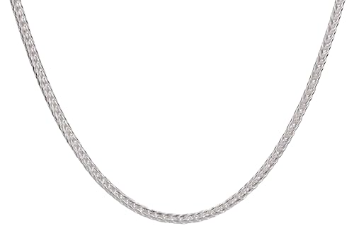 SILBERMOOS Damen Fuchsschwanz Collier Kette Silberkette aus Italien, 925 Sterling Silber, 45 50 cm, Länge:50 cm