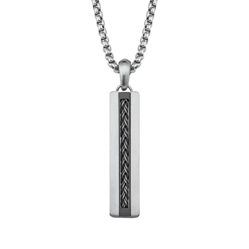 s.Oliver Kette mit Anhänger Edelstahl Herren Halsschmuck, 50+3 cm, Silber, Kommt in Schmuck Geschenk Box, 2027423