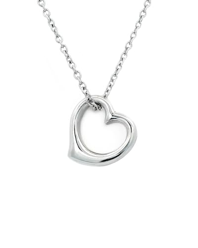 Herzkette Silber 925 I Halskette Damen Kette mit Herzanhänger I Echt Silberkette mit Herz Herzchenkette für Frauen Schmuck Geschenk für Sie Frau Mama Freundin Ehefrau Mutter Schwester Liebesgeschenk