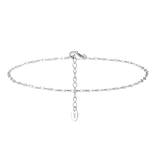 Aotiwe Fußbändchen Silber, Damen Fusskette Silber 925 Lang Kette Fußband für Damen Beste Freundin Geschenke Geburtstag