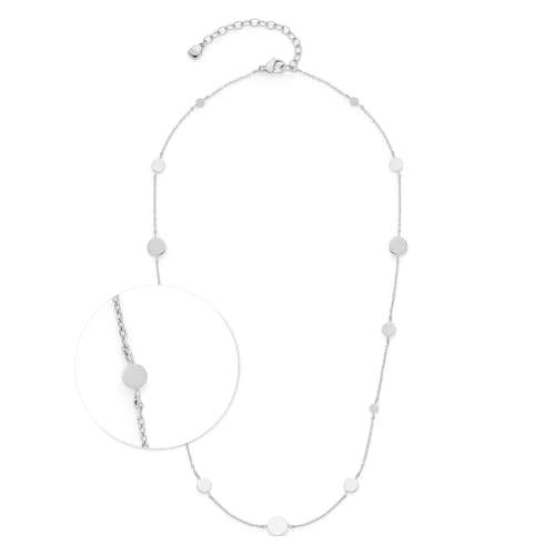 JEWELS BY LEONARDO Halskette Ciao Milla, kurze Kette aus silberfarbenem Edelstahl, Plättchen in verschiednen Größen, 42-47 cm Länge, Schmuck Geschenk, 024454