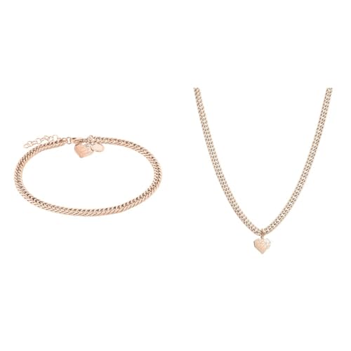 Liebeskind Fußkette LJ-0860-A-25 IP Roségold & Halskette LJ-0852-N-45 IP Roségold