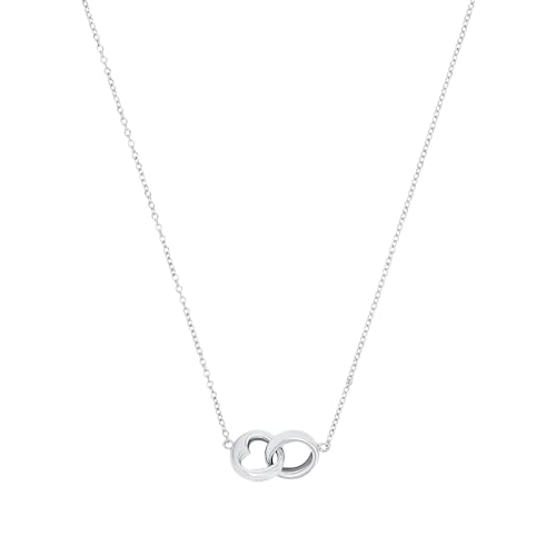 s.Oliver Kette mit Anhänger 925 Sterling Silber Damen Halsschmuck, 42+3 cm, Silber, Herz, Kommt in Schmuck Geschenk Box, 2035753