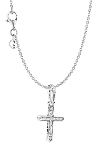 PANDORA Halskette für Damen und Jugendliche Glitzerndes Kreuz Set 68622