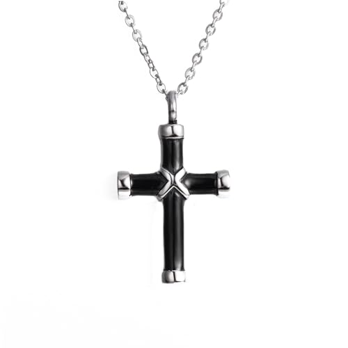 IOETSEUT Choker Halskette Gothic Halskette Kette Kreuz Schmuck für Asche Urne Halskette Andenken Memorial Anhänger Einäscherung Nicht verblassen Beste Freundin Geschenke Freundschaft