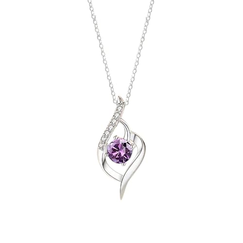 TianWlio Halsketten Schmuck Anhänger Geburtstag Kette Geschenk Freundschaft Dankeschön-Geschenke für Frauen Beste Freundin Freundschaftsarmband Halsketten Schmuck Halskette (Purple, One Size)