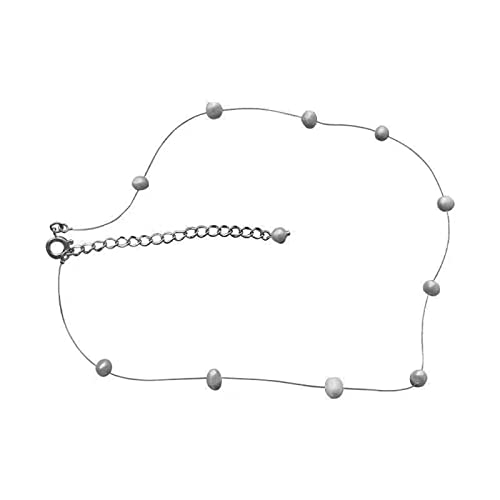 Yienate Boho Perlenstrang Choker Halskette Unsichtbare Linie Winzige Perle Satellit Kette String Perlenkette Barock Aussage Perlenkette Braut Perlen Halskette Schmuck Für Frauen Mädchen