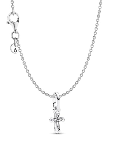 PANDORA Damen-Kette Funkelndes Kreuz Silber 68324-45 45 cm