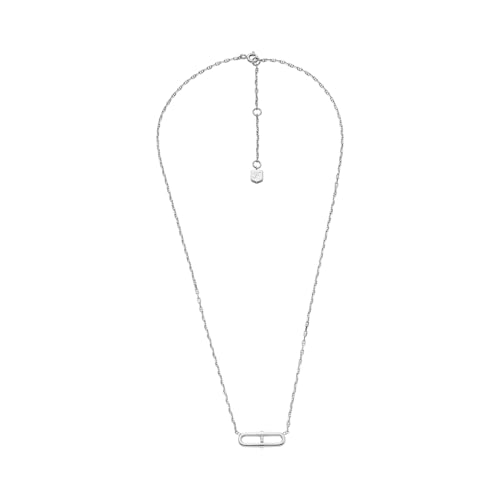 Fossil JFS00636040 Collier en Argent Sterling Pour Femme, Longueur : 406,4 mm + 50 mm, largeur : 18,5 mm, Hauteur : 7,2 mm, Argent Sterling, ce N'est pas UNE Pierre précieuse, Length: 406.4mm+50mm,