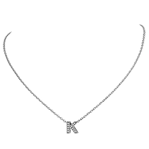 Supcare Personalisierte Kette Damen Buchstaben Initial K Anhänger Halskette Anfangsketten mit CZ Kettenanhänger S925 Silberkette Letter Necklace Buchstabenkette Modeschmuck für Schwester