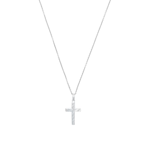 Amor Kette mit Anhänger 925 Sterling Silber Damen Halsschmuck, 42 cm, Silber, Kreuz, Kommt in Schmuck Geschenk Box, 2016053