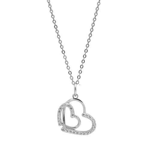 1 Stück Damen Halskette Herz Buchstabe 925 Silber Kette Damen Personalisiere Kette, Geburtstags und Weihnachten Geschenk Für Frauen Mädchen Mama Freundin