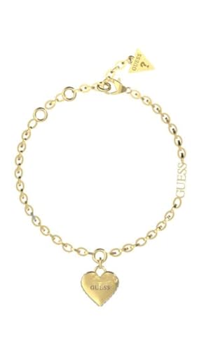 Guess Feine Damen-Kette & 14 mm Herz YG groß Gold, Large, Metall, Ohne Edelstein.