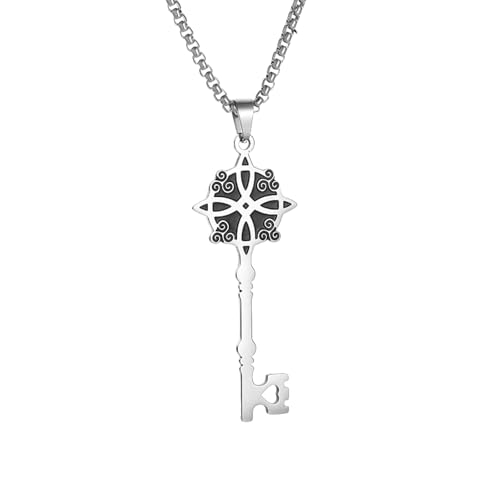 Halskette Gothic Halskette Kette Retro Classic Schlüssel des Lebens Hexe Knoten Mode Mystische Anhänger Halskette Glückliches Accessoire für Männer und Frauen beste Freundin Geschenke Freundschaft