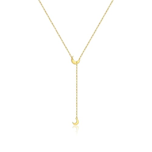 Halskette Ketten Schmuck Herren Frauen Anhänger Necklace 925 Mond Slide Anhänger Verstellbare Kette Halskette Choker Frauen Luxus Schmuck Gold