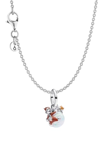 PANDORA Damen-Collier Disney Ahörnchen & Behörnchen Weihnachtskugel Set 68596