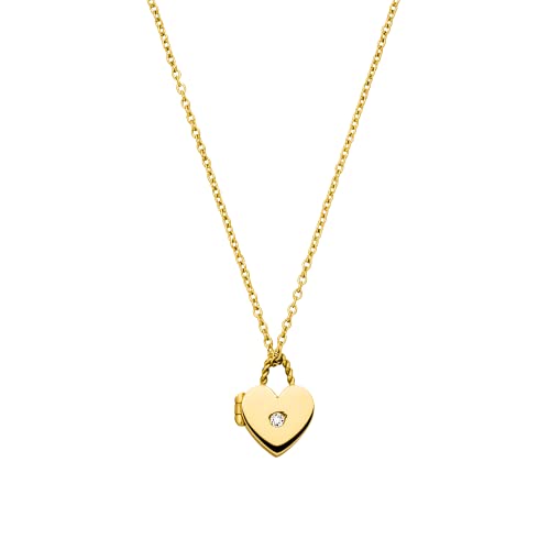 Purelei® Heartbeat Medaillon Kette (Gold), Damen Halskette aus langlebigem Edelstahl, Wasserfester Schmuck mit Anhänger, 40-45 cm Länge verstellbar