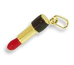 Lippenstift Charms Ketten Anhänger echt 14 Karat Gold 585 (Art. 212168)