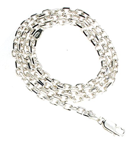 Original italienische Ankerkette 925 Silber 3,8 mm 80 cm Silberkette Halskette Damen Herren Anhängerkette Schmuck ab Fabrik tendenze Italy D-FD100-80