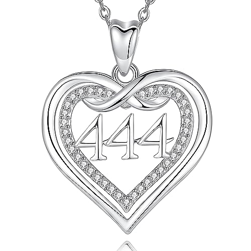 CELESTIA Damen Herz Kette mit Zahlen Anhänger Numerisch Silber 925 Spiritueller Schmuck Frauen Talisman Beste Freundin Geschenke Schwester Geburtstag 18 Mädchen