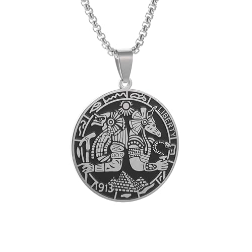 IOETSEUT Choker Halskette Gothic Halskette Kette Altes Ägypten Patron Gott Orden des Horus Anhänger Pharao Halskette für Männer Vintage Amulett Schmuck Geschenk Beste Freundin Geschenke Freundschaft