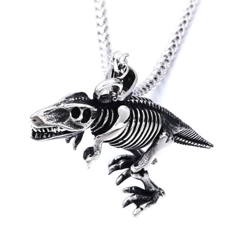 Herren Halskette, Vintage Raptors Fossil Dinosaurier Knochen Anhänger Halskette Synthese Verblasst Nicht Cha Halskette Kubanische Kette