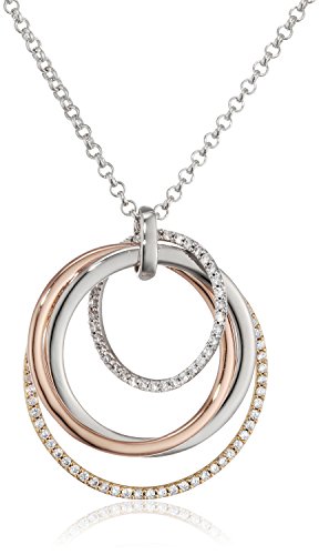 ESPRIT Glamour Damen-Kette mit Anhänger ES-MAGNIFICA TRIO teilvergoldet 80 cm - ESNL03373D800