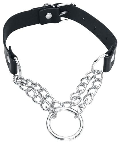 Gothicana by EMP Damen schwarzer Choker mit silberner Kette Standard