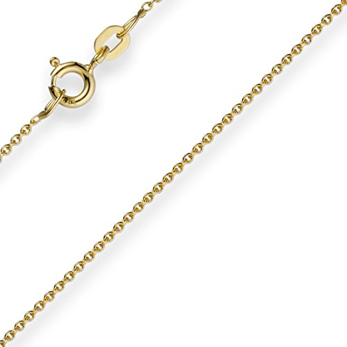 1,1mm Rund-Ankerkette Kette Collier 585 Gold Gelbgold Goldkette 45cm Damen