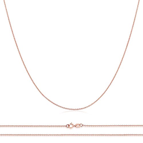 14 Karat / 585 Gold Feine Rund Ankerkette Breite 0.8 mm Rosegold Kette - Länge wählbar (40)