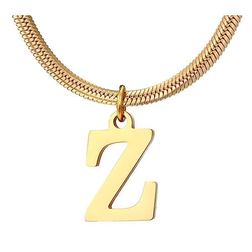 Halskette Damen Mit Buchstaben Kette Damen Frauen Vergoldet Initialen Halskette Namen Buchstabenkette Hypoallergene Anfangsbuchstaben A-Z Modeschmuck Geschenke Teenager Mädchen #4Z One Size