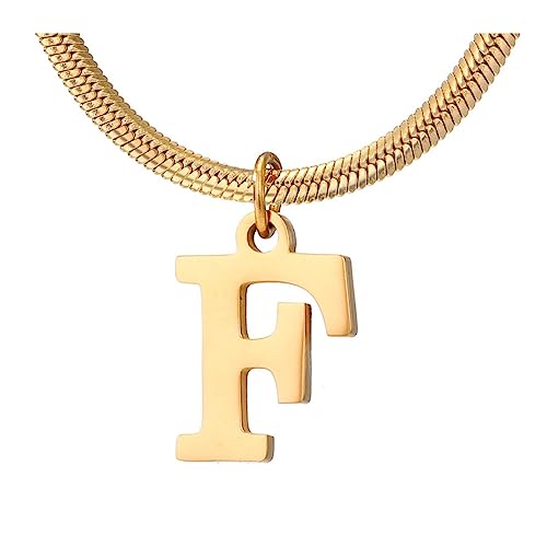 Halskette Damen Mit Buchstaben Kette Damen Frauen Vergoldet Initialen Halskette Namen Buchstabenkette Hypoallergene Anfangsbuchstaben A-Z Modeschmuck Geschenke Teenager Mädchen #4F One Size