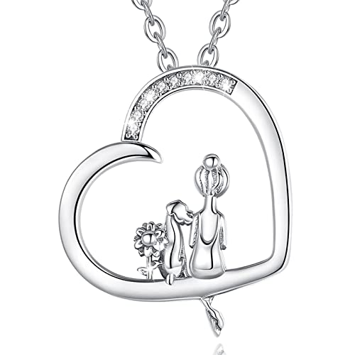 CELESTIA Beste Freunde Kette Damen Silber 925 Herz Anhänger Halskette Freundschaft Geschenk Freundin Geschenke für Mädchen Hunde-Liebhaber