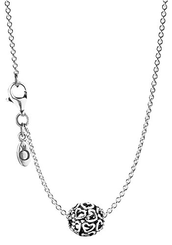 PANDORA Damen-Halskette Hearty eleganter Halsschmuck für Damen, wunderschönes Geschenk-Set für modische Frauen, 79893