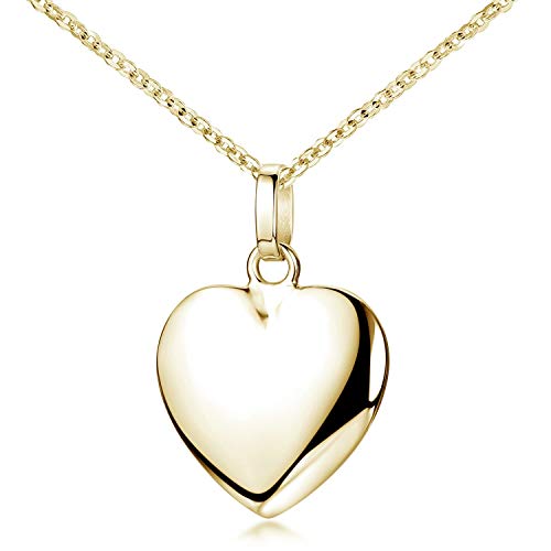 Materia Damen Kette Gold Herz 40cm - 925 Silber vergoldet KA-272-Gold_K61-40