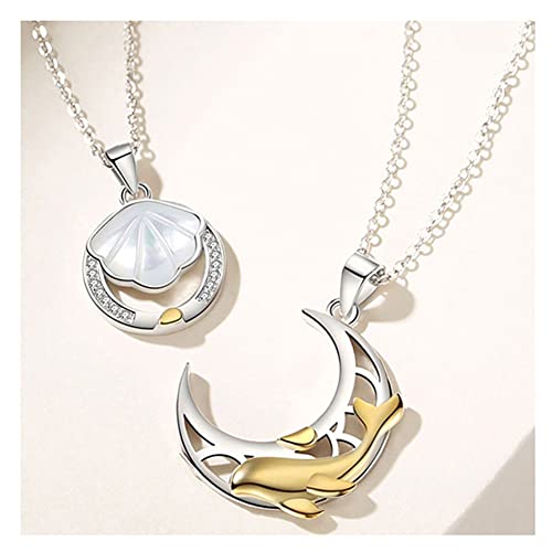 ZHANGZONG Matching Necklace Paare Anhänger Halskette fossil Kette Damen Halskette Damen Paare Halskette 925 Sterling Silber，Das Leben ist wunderbar mit dir，Mit exquisiter Geschenkbox(Color: