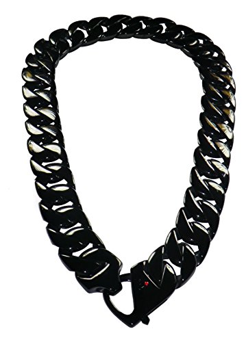 MARSOXX Extrem breite (32mm), schwarze und auffällige Edelstahl Panzerkette als Cuban Link Chain Halskette für den jungen Mann oder auch den gestandenen Szene oder Fetisch-Herren - Einzigartig