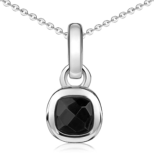 Materia Damen Kette Silber 925 mit Onyx Edelstein KA-248-Schwarz_K141