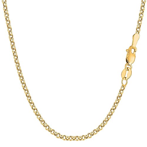 PRINS JEWELS 14 Karat / 585 Gold Rund Erbskette Rolo Link kette Gelbgold Unisex - Breite 2.70 mm - Länge Wählbar (40)