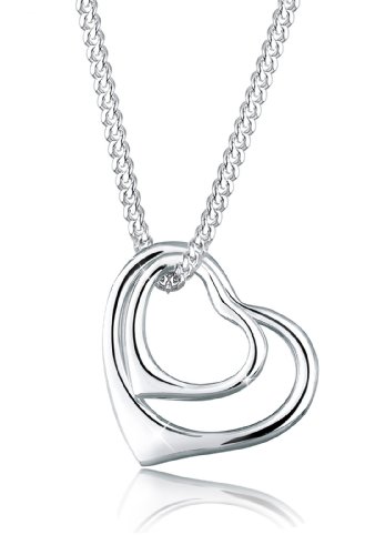 Elli Damen-Kette mit Anhänger Herz 925 Sterling Silber 0109611912_45 - 45cm Länge