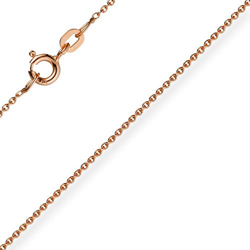 1,1mm Rund-Ankerkette 585 Gold Rotgold Kette Collier Halskette, 36cm